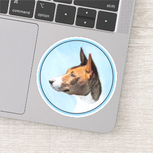 Basenji Malerei - Niedliche Originalkunst Aufkleber