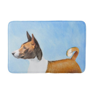 Basenji Malerei - Niedliche Originalkunst Badematte