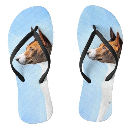 Basenji Malerei - Niedliche Originalkunst Badesandalen (Fußbett)