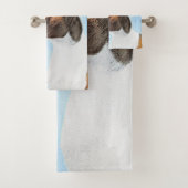 Basenji Malerei - Niedliche Originalkunst Badhandtuch Set (Insitu)