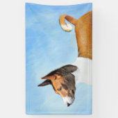 Basenji Malerei - Niedliche Originalkunst Banner (Vertikal)