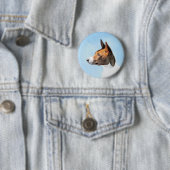 Basenji Malerei - Niedliche Originalkunst Button (Beispiel)