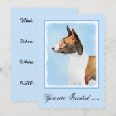 Basenji Malerei - Niedliche Originalkunst Einladung (Vorne/Hinten)
