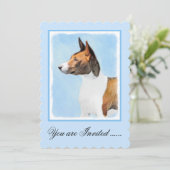 Basenji Malerei - Niedliche Originalkunst Einladung (Stehend Vorderseite)