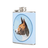 Basenji Malerei - Niedliche Originalkunst Flachmann (Links)
