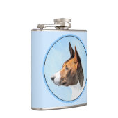 Basenji Malerei - Niedliche Originalkunst Flachmann (Rechts)