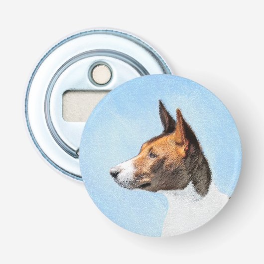 Basenji Malerei - Niedliche Originalkunst Flaschenöffner (Vorderseite)