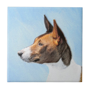Basenji Malerei - Niedliche Originalkunst Fliese