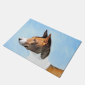 Basenji Malerei - Niedliche Originalkunst Fußmatte (Schrägansicht)