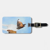 Basenji Malerei - Niedliche Originalkunst Gepäckanhänger (Vorderseite horizontal)