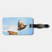Basenji Malerei - Niedliche Originalkunst Gepäckanhänger (Rückseite horizontal)