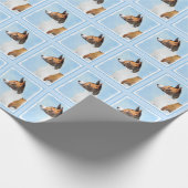 Basenji-Malerei - Niedliche Originalkunst Geschenkpapier (Ecke)