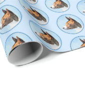 Basenji Malerei - Niedliche Originalkunst Geschenkpapier (Rolleneckpunkt)