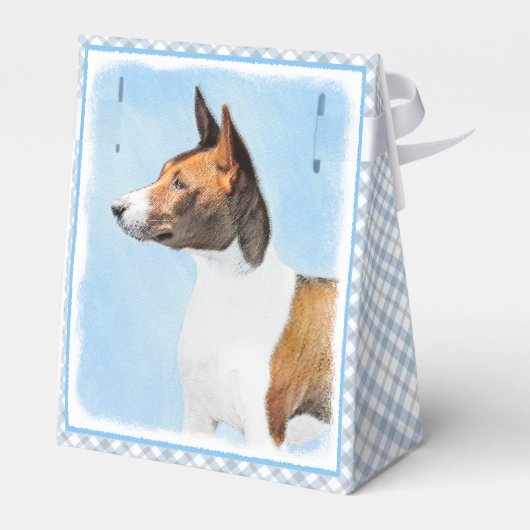 Basenji Malerei - Niedliche Originalkunst Geschenkschachtel (Rückseite)