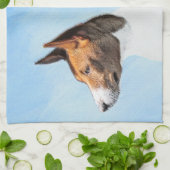 Basenji Malerei - Niedliche Originalkunst Geschirrtuch (Gefaltet)