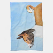 Basenji Malerei - Niedliche Originalkunst Geschirrtuch (Vertikal)