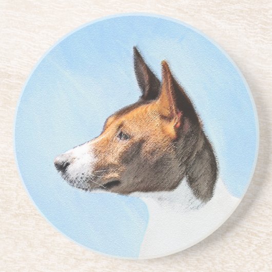 Basenji Malerei - Niedliche Originalkunst Getränkeuntersetzer (Vorne)