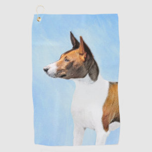 Basenji Malerei - Niedliche Originalkunst Golfhandtuch