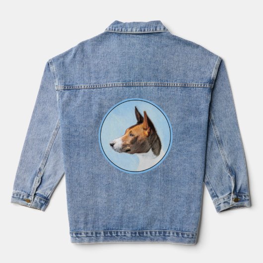 Basenji Malerei - Niedliche Originalkunst Jeansjacke (Rückseite)