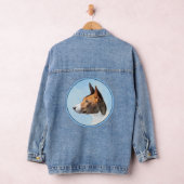 Basenji Malerei - Niedliche Originalkunst Jeansjacke (Hangar)