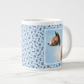 Basenji Malerei - Niedliche Originalkunst Jumbo-Tasse (Vorderseite Rechts)