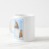 Basenji Malerei - Niedliche Originalkunst Kaffeetasse (Vorderseite Links)