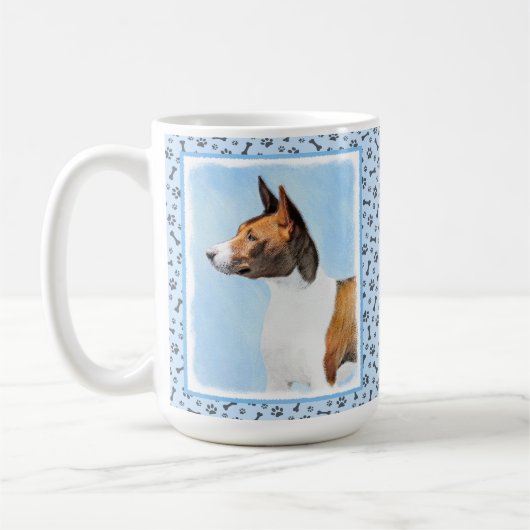Basenji Malerei - Niedliche Originalkunst Kaffeetasse (Links)