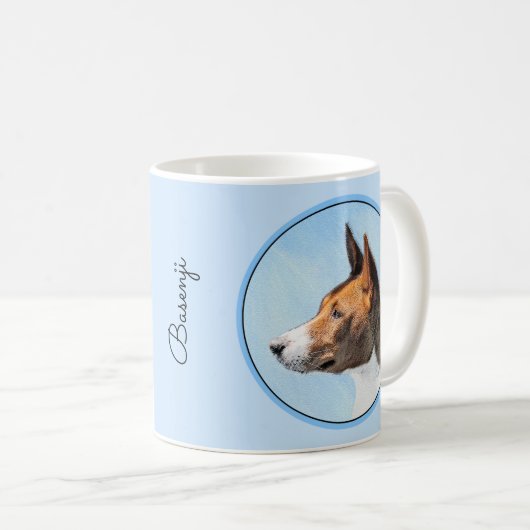 Basenji Malerei - Niedliche Originalkunst Kaffeetasse (VorderseiteRechts)