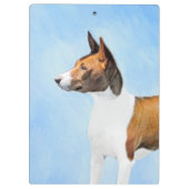 Basenji Malerei - Niedliche Originalkunst Klemmbrett (Rückseite)