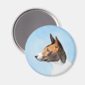 Basenji Malerei - Niedliche Originalkunst Magnet (Vorderseite/Rückseite)