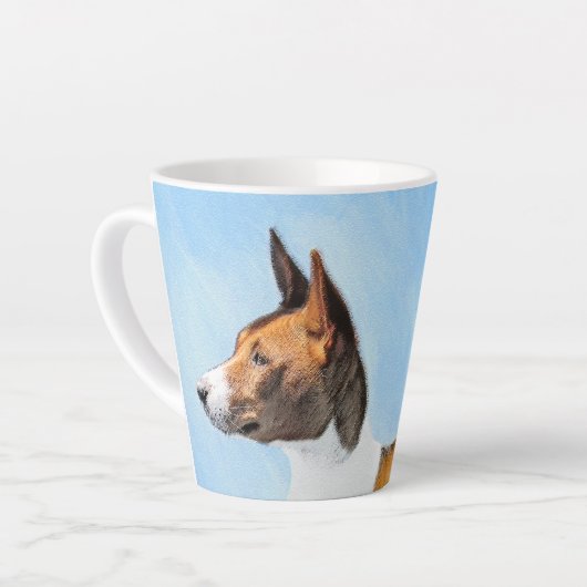 Basenji Malerei - Niedliche Originalkunst Milchtasse (Linke Ecke)