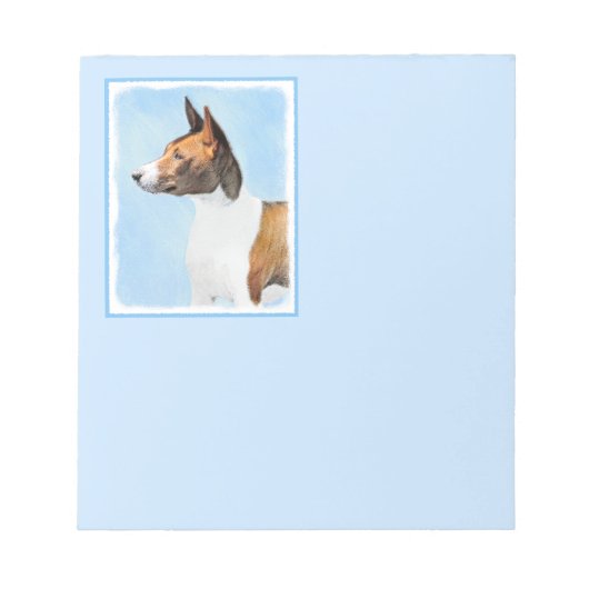 Basenji Malerei - Niedliche Originalkunst Notizblock (Vorderseite)