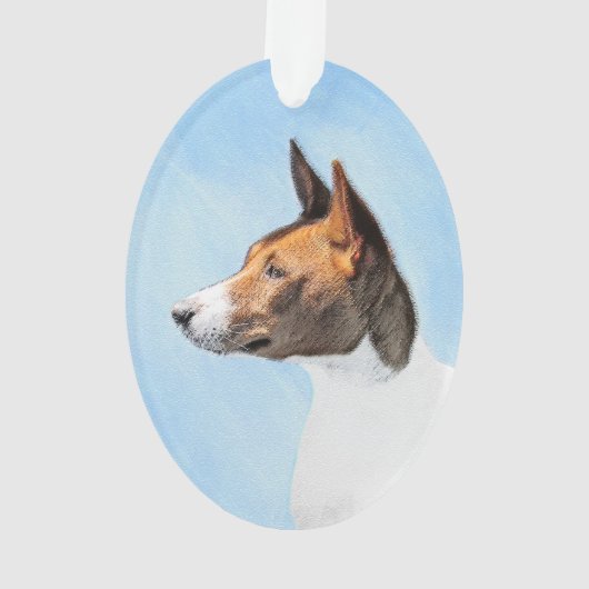 Basenji Malerei - Niedliche Originalkunst Ornament (Rückseite)