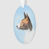 Basenji Malerei - Niedliche Originalkunst Ornament (Vorderseite)