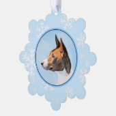 Basenji Malerei - Niedliche Originalkunst Ornament Karte (Linke Ecke)