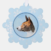 Basenji Malerei - Niedliche Originalkunst Ornament Karte (Vorderseite)
