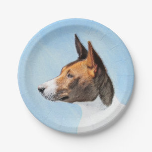 Basenji Malerei - Niedliche Originalkunst Pappteller