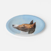 Basenji Malerei - Niedliche Originalkunst Pappteller (Schrägansicht)