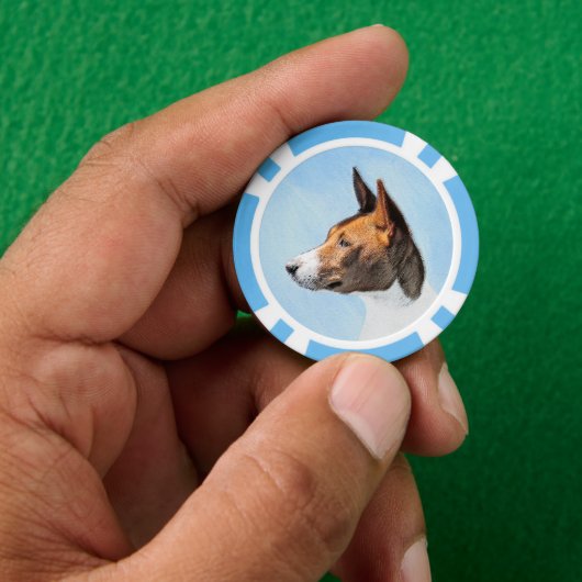 Basenji Malerei - Niedliche Originalkunst Pokerchips (Hand)