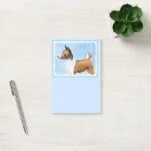 Basenji Malerei - Niedliche Originalkunst Post-it Klebezettel (Büro)