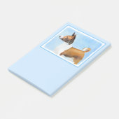 Basenji Malerei - Niedliche Originalkunst Post-it Klebezettel (angewinkelt)