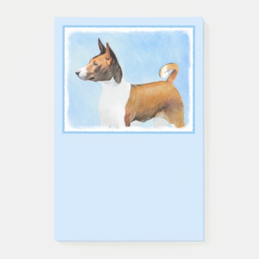 Basenji Malerei - Niedliche Originalkunst Post-it Klebezettel (Vorderseite)