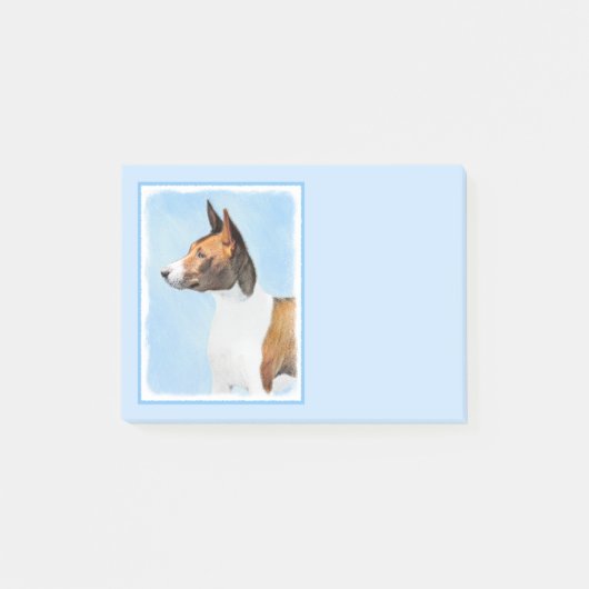 Basenji Malerei - Niedliche Originalkunst Post-it Klebezettel (Vorderseite)