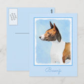 Basenji Malerei - Niedliche Originalkunst Postkarte (Vorne/Hinten)