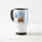 Basenji Malerei - Niedliche Originalkunst Reisebecher (Vorderseite Links)
