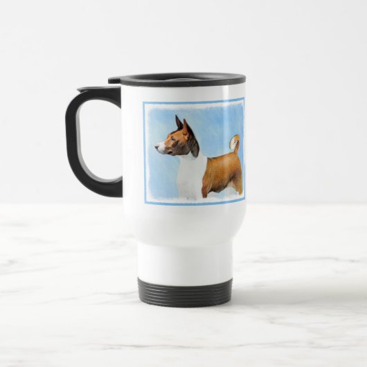 Basenji Malerei - Niedliche Originalkunst Reisebecher (Links)