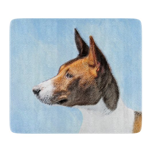 Basenji Malerei - Niedliche Originalkunst Schneidebrett (Vorderseite)