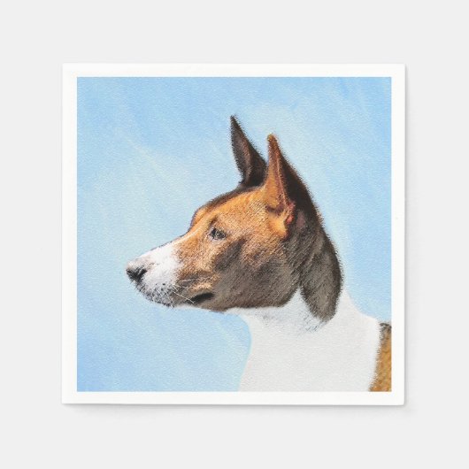 Basenji Malerei - Niedliche Originalkunst Serviette (Vorderseite)
