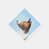 Basenji Malerei - Niedliche Originalkunst Serviette (Ecke)