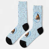 Basenji Malerei - Niedliche Originalkunst Socken (Linkes Detail)